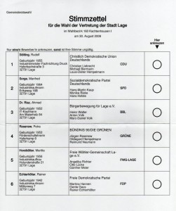 Wahl 2009 Stadtrat Lage